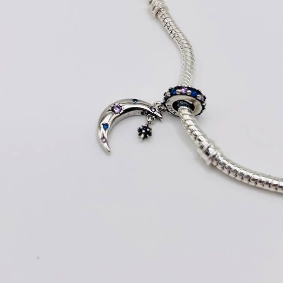 Rhinestone Pendant Moon Charm - Picture 3 of 6